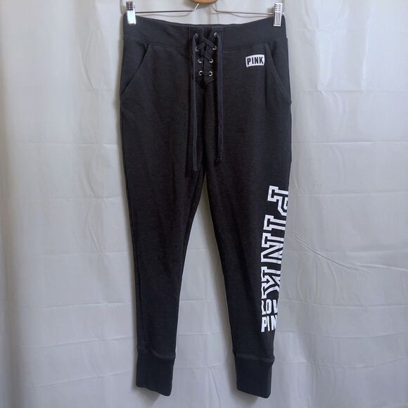 PINK Victoria's Secret Jogging Pants Women's Small Blue 25 1/2" Inseam Sweatpant - Picture 1 of 3